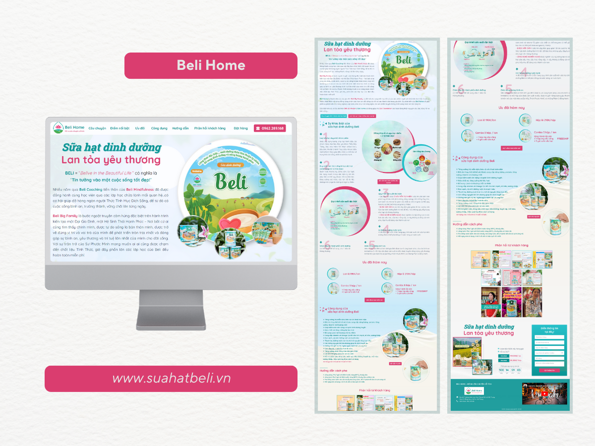 Landing Page thực phẩm sữa hạt Landing Page thực phẩm sữa hạt