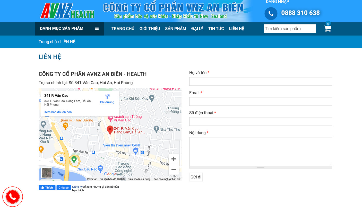 thiết kế website thực phẩm hỗ trợ sức khoẻ