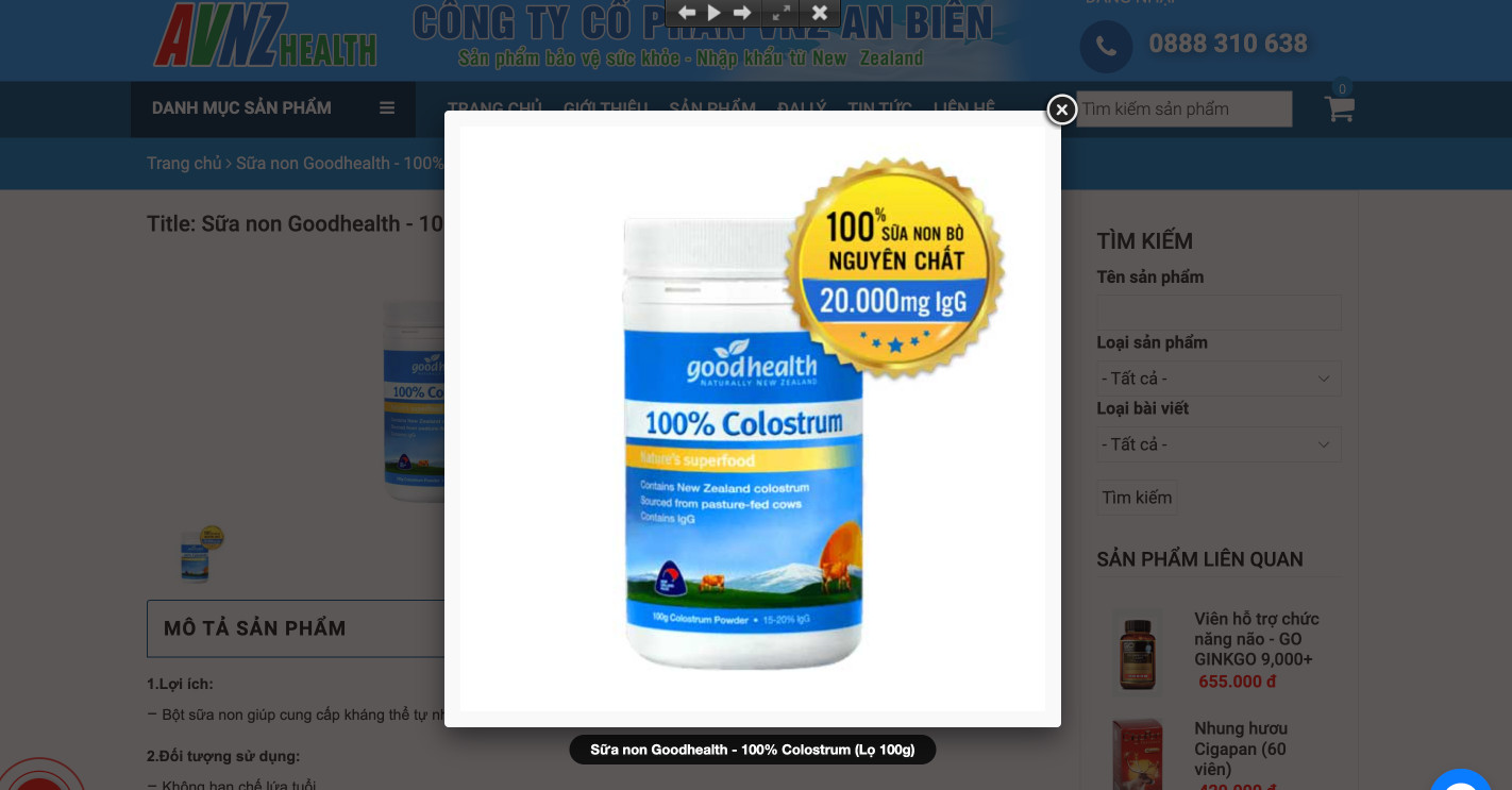 thiết kế website thực phẩm hỗ trợ sức khoẻ