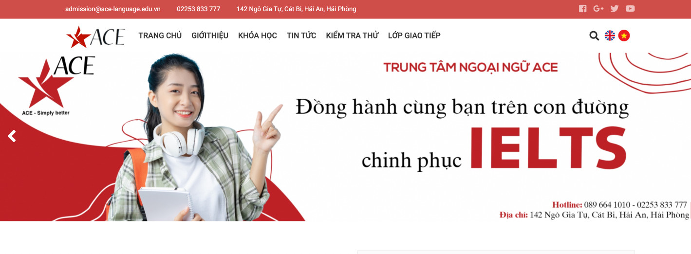 thiết kế website trung tâm anh ngữ