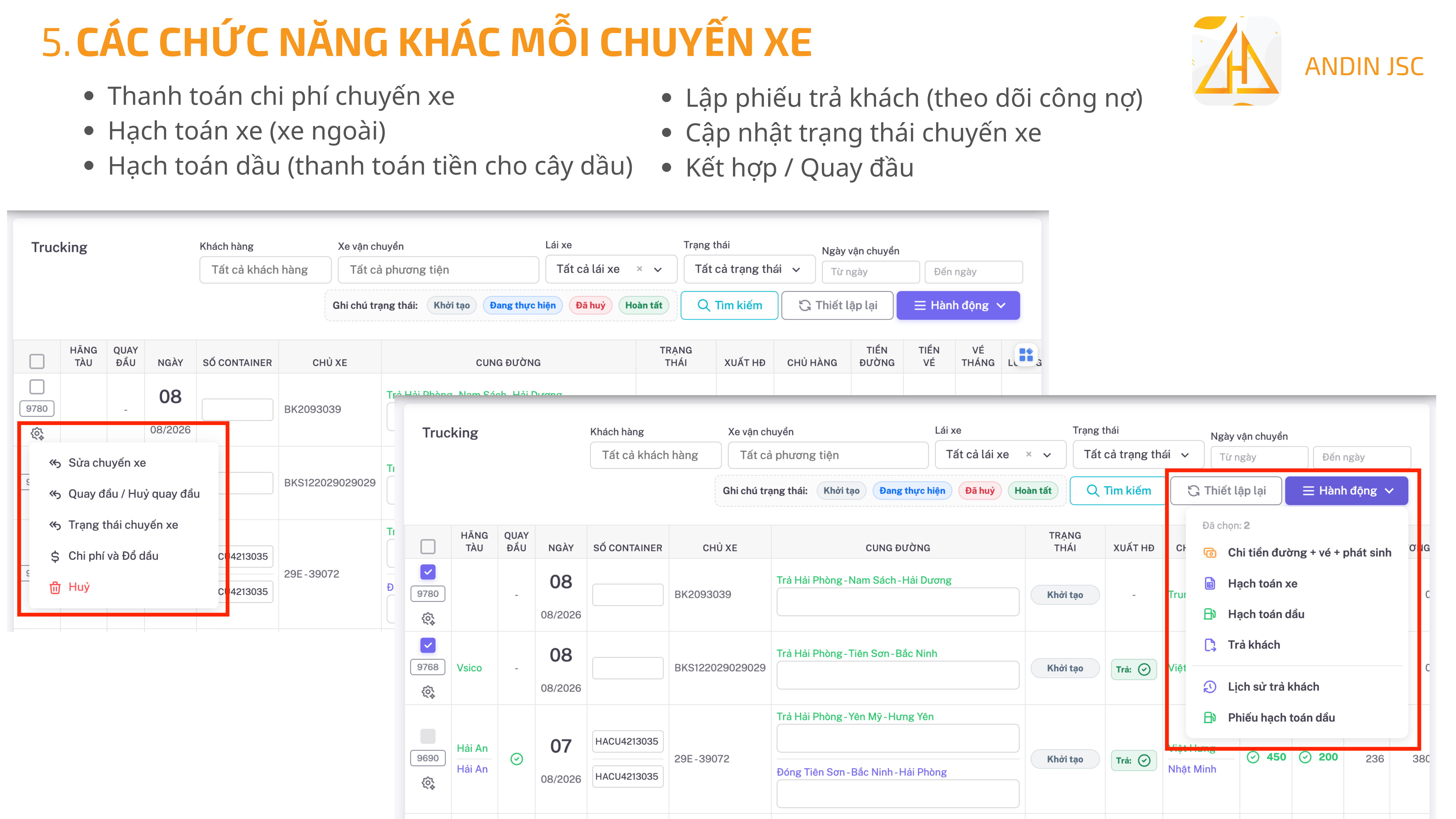Phần Mềm Trucking Quản Lý Chuyến Xe Container Hiệu Quả - hình ảnh 4