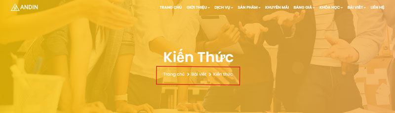 hiển thị thanh điều hướng giúp sử dụng internal link hiệu quả