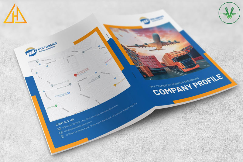 Bìa sau bao gồm thông tin chi tiết công ty