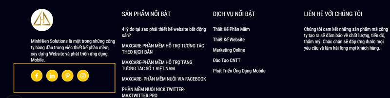 Xây dựng link nội bộ ở dưới footer website giúp internal link hiệu quả