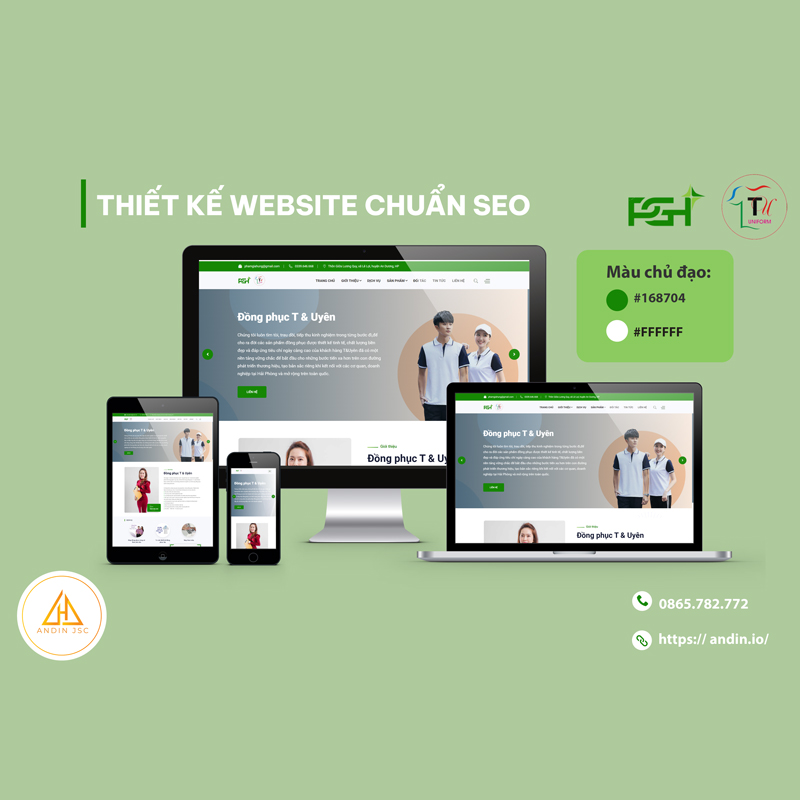 Thiết kế website đồng phục T & Uyên