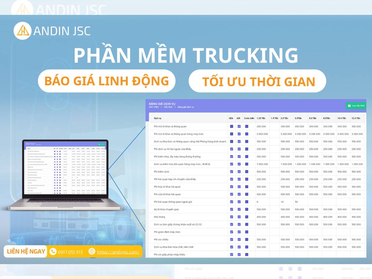 Phần mềm Trucking - Báo giá linh động, tối ưu thời gian