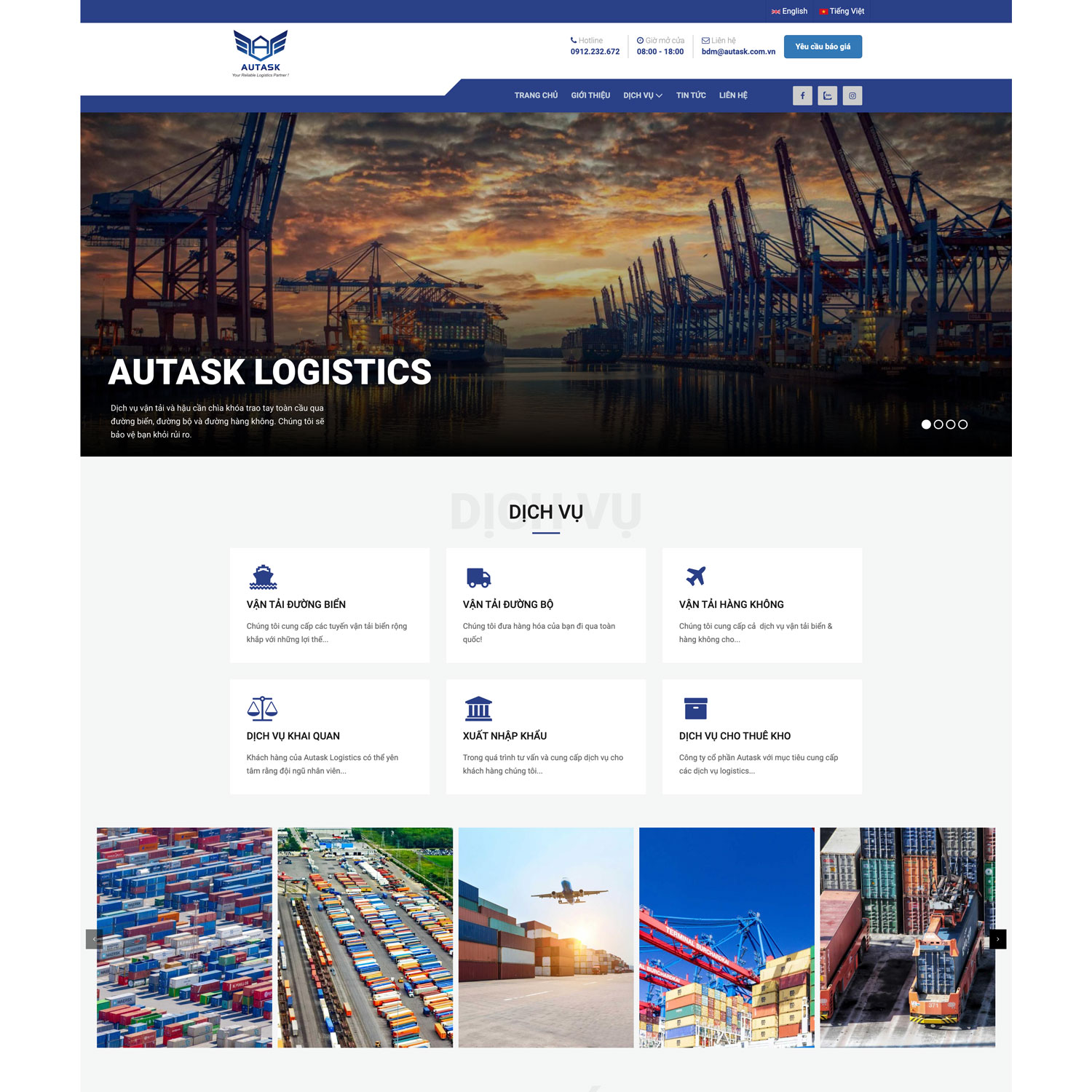 Website Logistic autask.com.vn