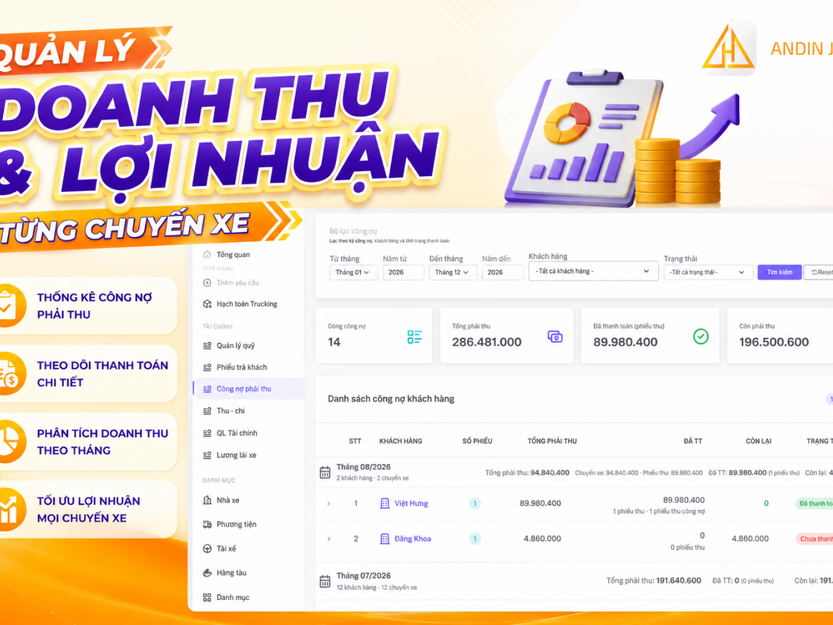 Quản Lý Doanh Thu Và Lợi Nhuận Từng Chuyến Xe