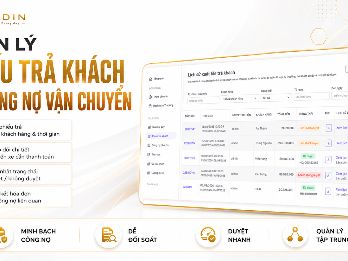 Quản Lý Phiếu Trả Khách Và Công Nợ Vận Chuyển