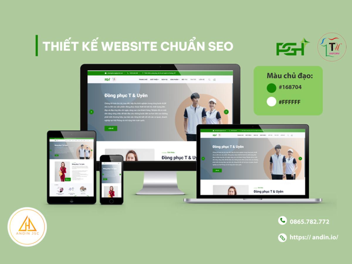 Thiết kế website đồng phục T & Uyên