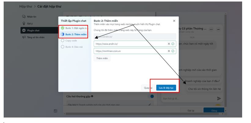 lấy mã nhúng- thêm tên miền