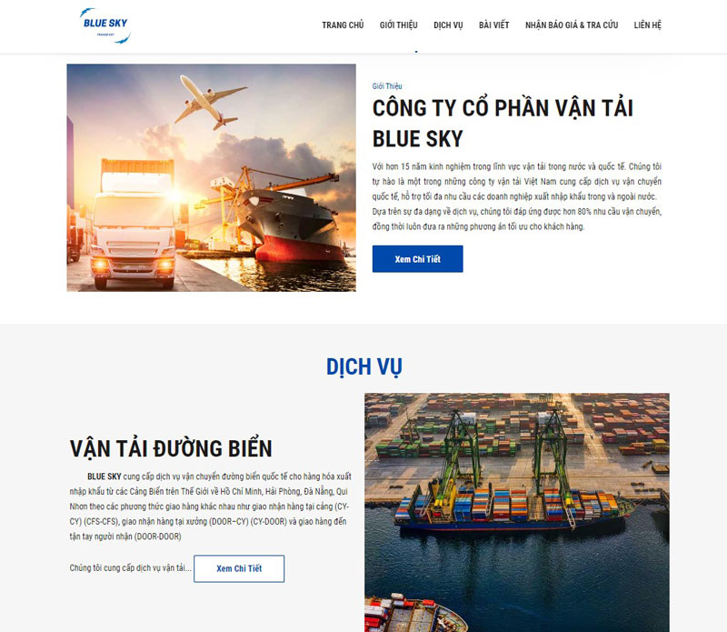 Profile công ty mẫu (nguồn: xnkbluesky.com)